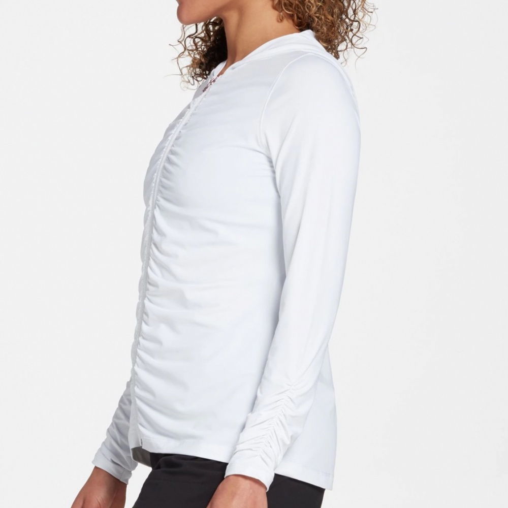 Calia Pure White Hooded Long Sleeved Rashguard Top - Picture 3 of 13